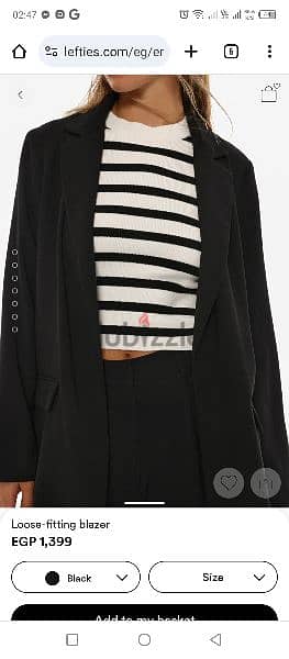 lefties blazer loose fitting black s size