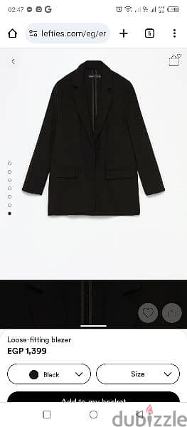 lefties blazer loose fitting black s size 1