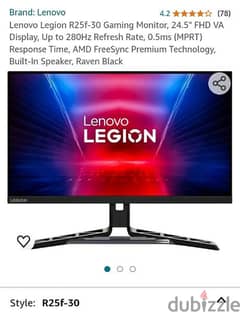 Lenovo Legion R25f-30 Gaming Monitor 0