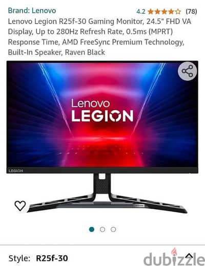 Lenovo Legion R25f-30 Gaming Monitor