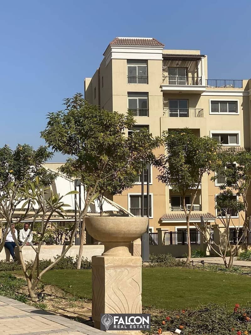 Apartment with Garden for sale in Sarai Compound with 42% cash discount Prime location in front of Madinaty 1