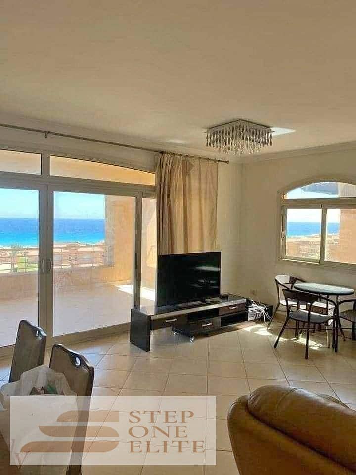 2 bedroom chalet for sale, fully finished, with a direct sea view, near Palm Hills Sokhna 4