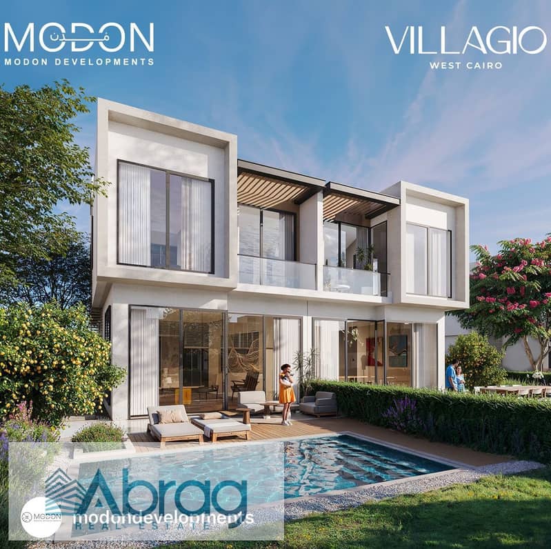 For sale, a 255m twin house at the price of the VILLAGIO condominium, next to the Towny October compound, 10 years installments 0