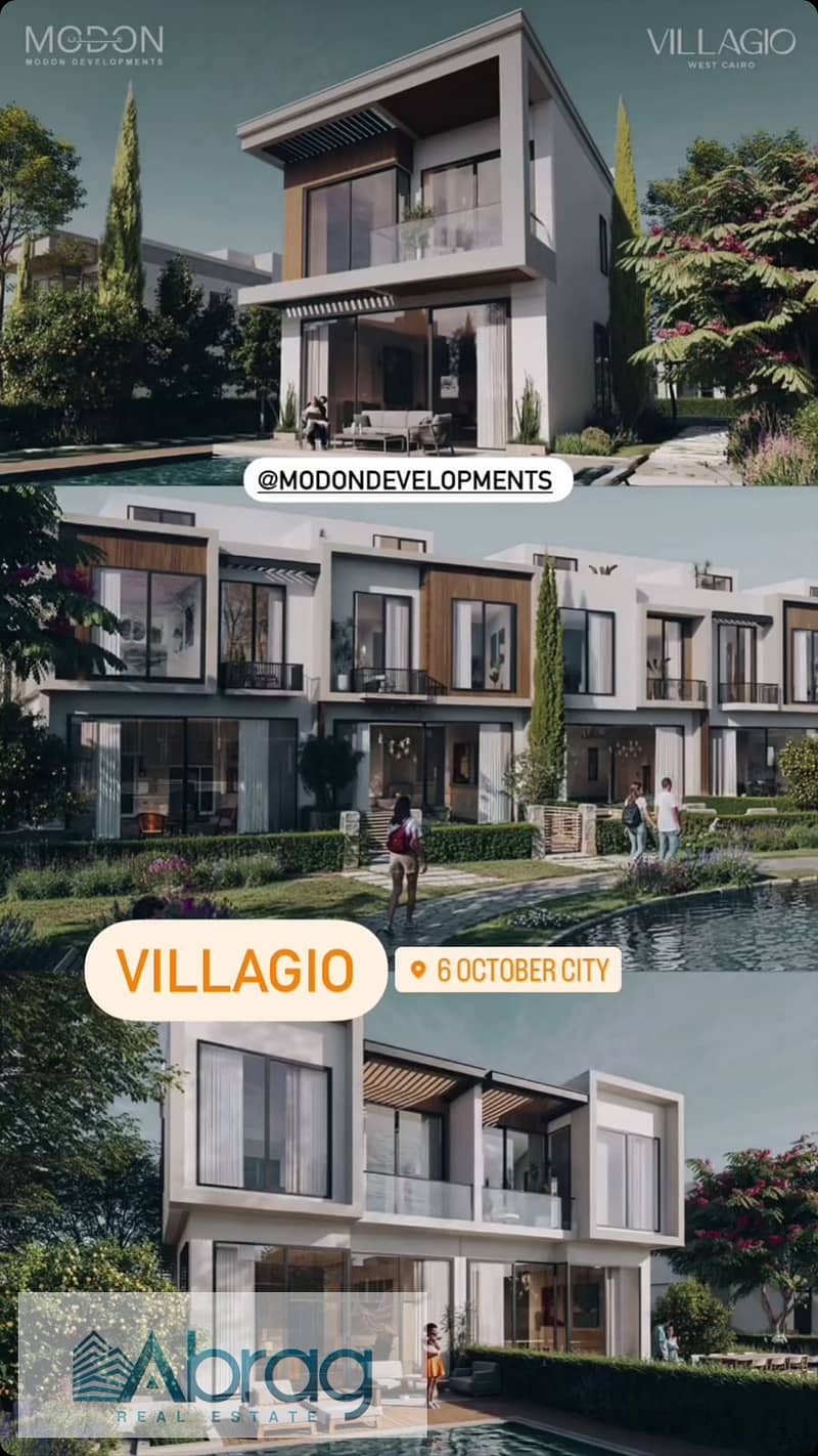 For sale, a 255m twin house at the price of the VILLAGIO condominium, next to the Towny October compound, 10 years installments 1