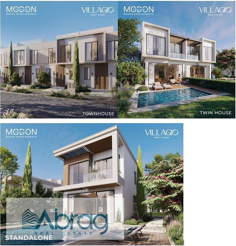 For sale, a 255m twin house at the price of the VILLAGIO condominium, next to the Towny October compound, 10 years installments 6