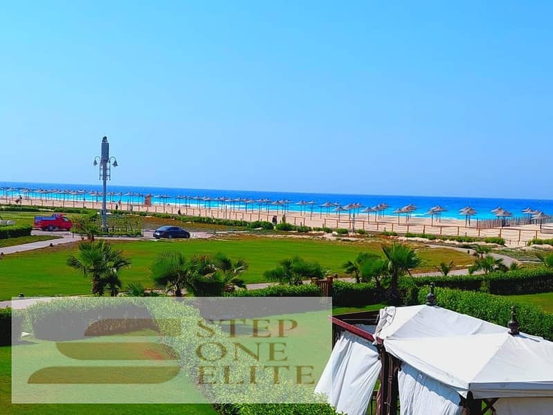 Chalet for sale, 95 sqm (two rooms), directly on the sea in Amwaj Sidi Abdel Rahman village 0