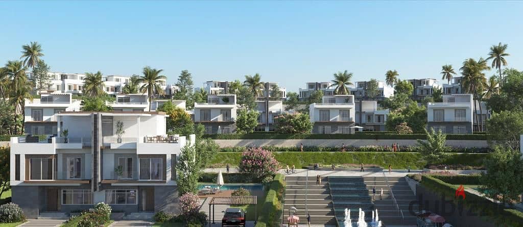 Live in a 3-storey villa in installments over 8 years, prime location in Sheikh Zayed from DUNES 1