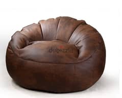 بين باج bean bag جلد بنى ممتازه و حجم كبير