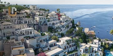 Chalet Resale South Med TMG North Coast Without Over Chalet for Sale Wide lagoon View Installments over 12 years Talaat Mostafa North Coast Project 0