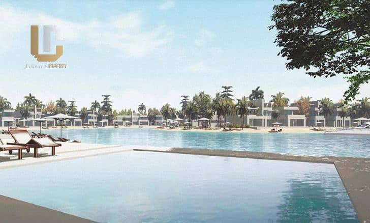 Chalet Resale South Med TMG North Coast Without Over Chalet for Sale Wide lagoon View Installments over 12 years Talaat Mostafa North Coast Project 5