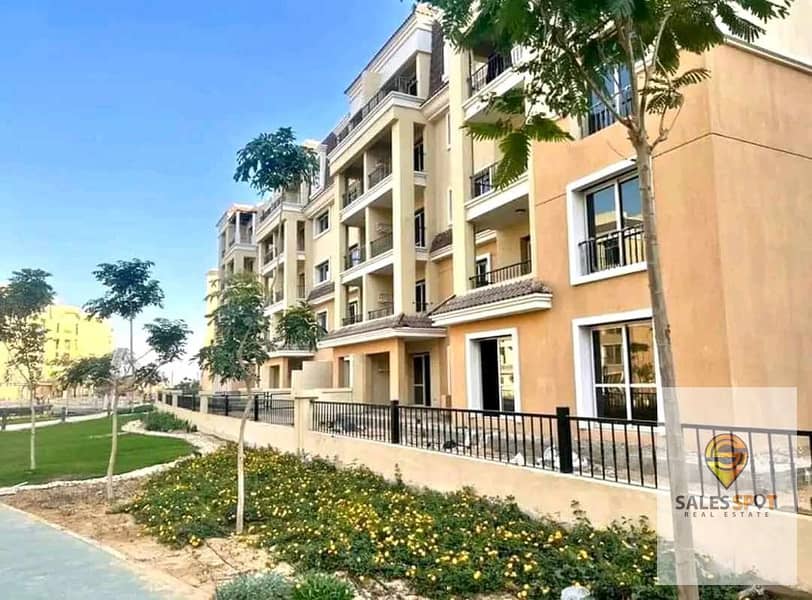 Apartment 205m with a private garden in Sarai Compound on Suez Road next to Madinaty and El Shorouk 5