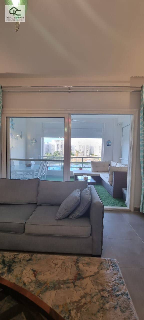 Fully finished chalet, ultra super luxury, fully air-conditioned chalet, 105 sqm, 2 nautical bedrooms   open view for sale in Amwaj Sabbour, North Coa 16