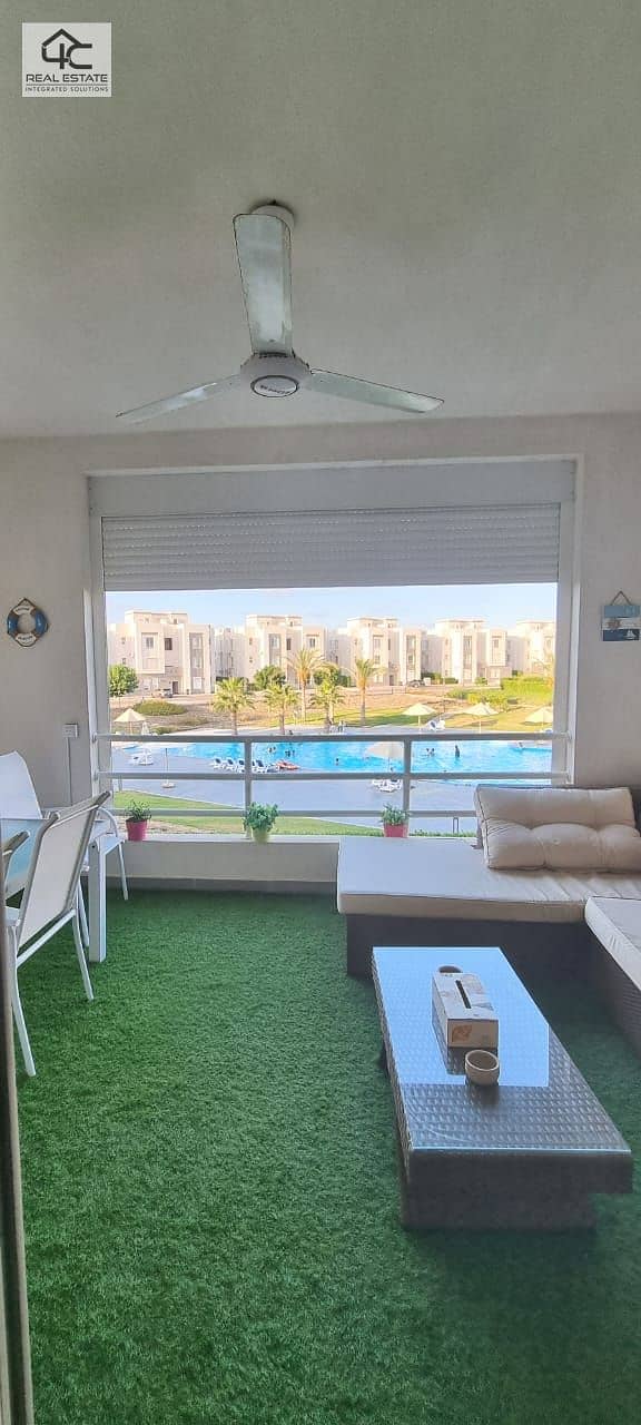 Fully finished chalet, ultra super luxury, fully air-conditioned chalet, 105 sqm, 2 nautical bedrooms   open view for sale in Amwaj Sabbour, North Coa 27