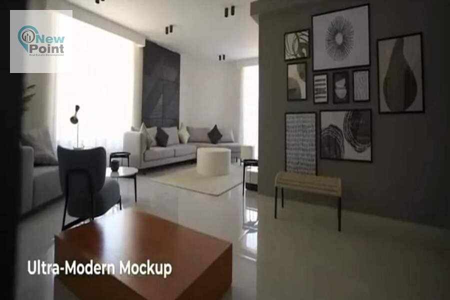 With the lowest down payment, own a fully finished two-bedroom apartment with a garden of 135 m in Bloomfields in Mostakbal City 7