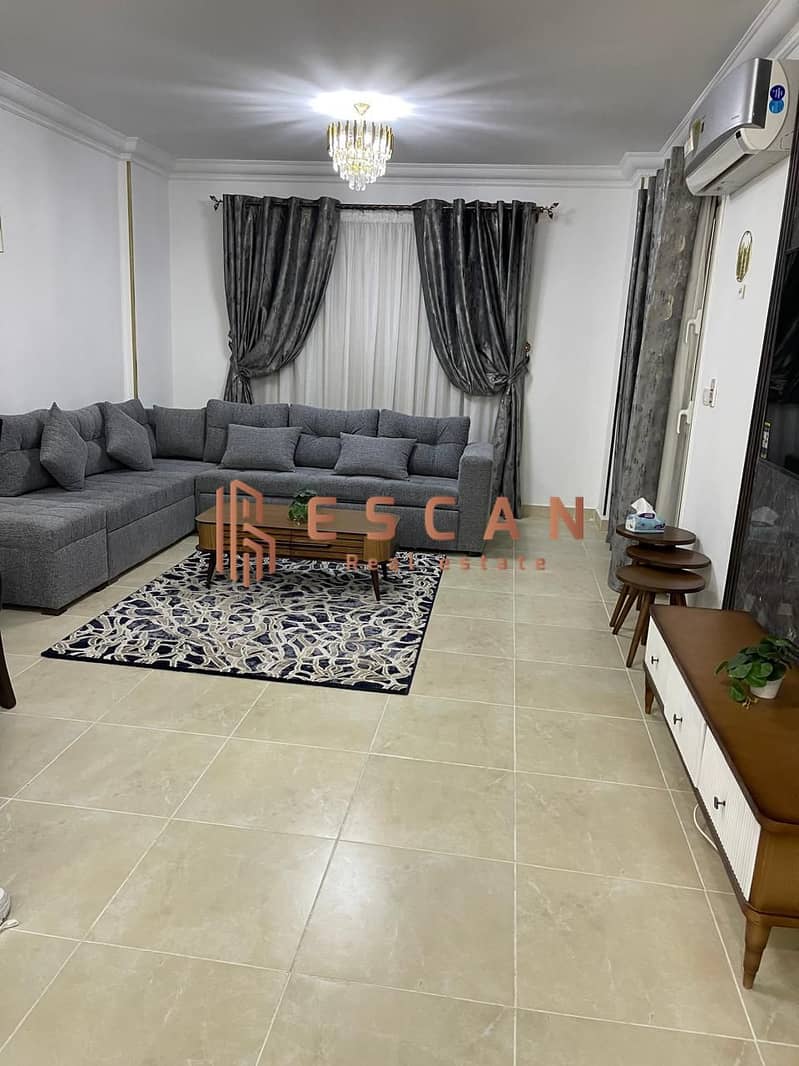 Apartment 140 m for hotel rent in Madinaty, first residence in front of services, modern furniture 5