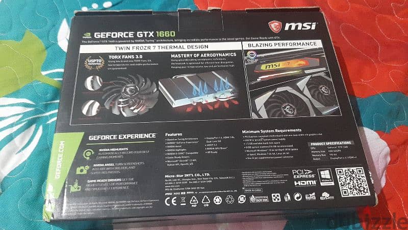 msi nvidia gtx 1660 gamin x 6gb rbg كسر زيرو 8