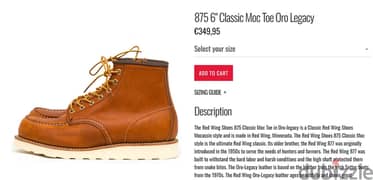 Red wing 875 Heritage Moc Toe Oro Legacy. Full Grain leather Size 46 0