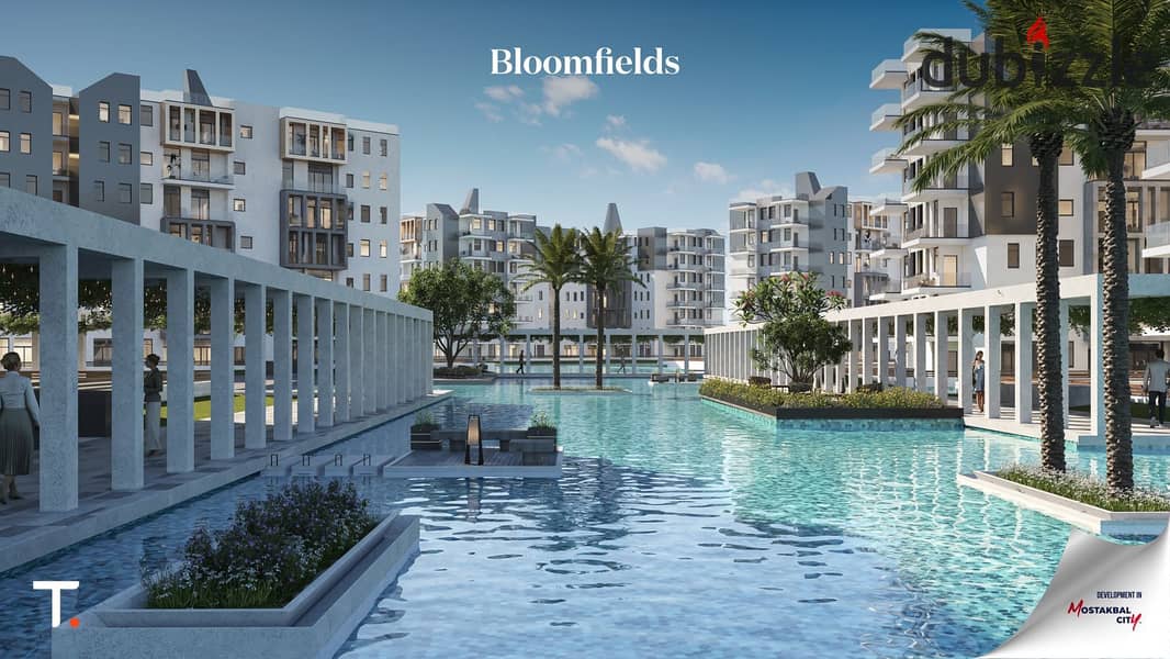 دوبلكس بروف للبيع متشطب بالكامل في كمبوند بلوم فيلدز من تطوير مصر Duplex 220m  Fully finished with Roof View Pool in BloomFields 5