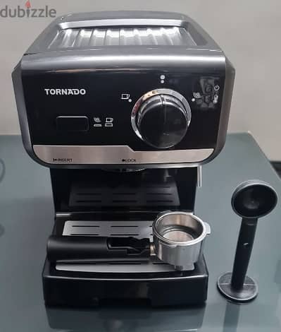 TORNADO Manual Espresso Coffee Machine 15bar 1.25L Black TCM-11415-B