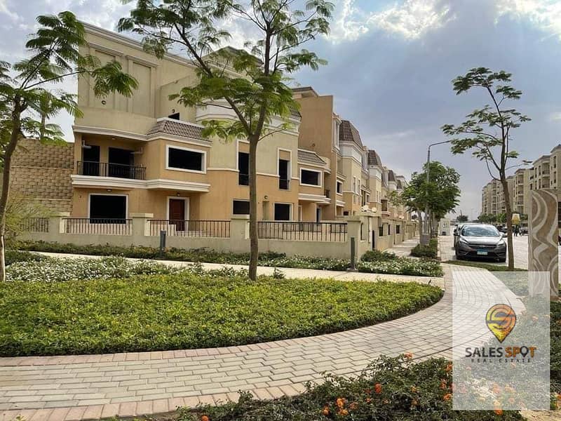 For sale, a villa with a distinctive garden, with the best division ever, in Sarai Compound, next to Madinaty and El Shorouk, with a huge discount on 5