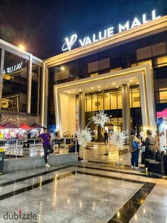 Shop for sale, immediate delivery, in Value Mall, El Shorouk, ground floor, 59 square meters and 55 square meters of external area, in installments,