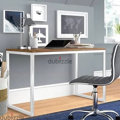 White Steel & Wood Desk