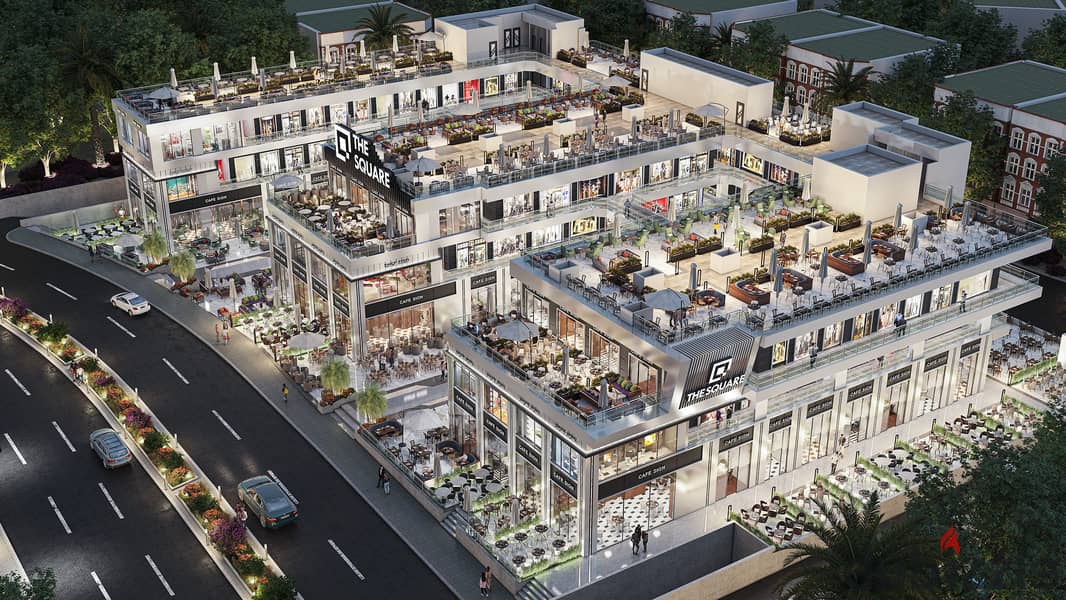 مكتب للبيع41 متر كامل التشطيب بقلب مدينه الشروق في THE SQUARE MALL علي محور الحريه بجوار كارفور بالتقسيط 2