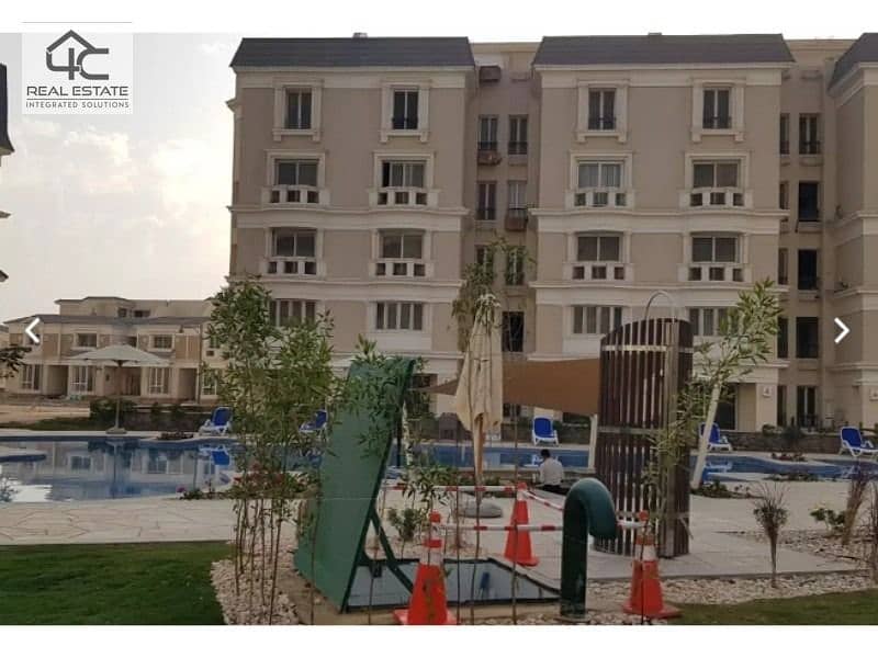 In installments, a corner apartment in the best location, Direct on the Lagoon, in Mountain View iCity Compound 3