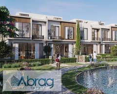 For sale with special facilities, a townhouse villa, 5% down payment, 10-year installments, Villagio, Palm Hills, Sheikh Zayed