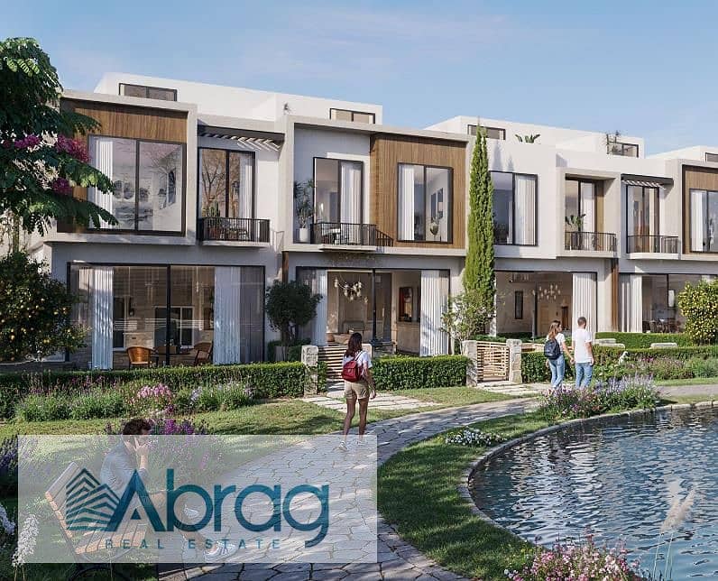 For sale with special facilities, a townhouse villa, 5% down payment, 10-year installments, Villagio, Palm Hills, Sheikh Zayed 0