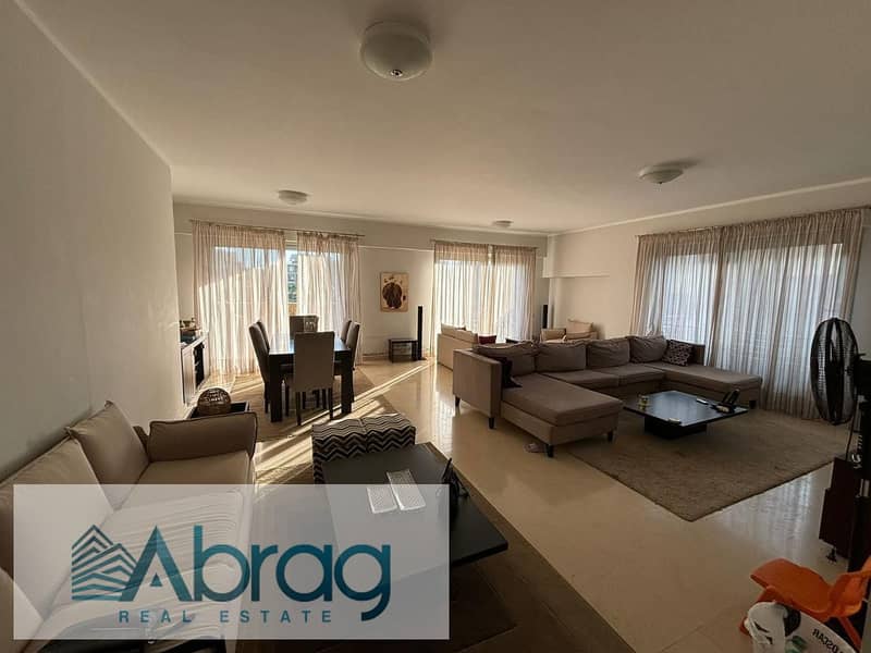 Apartment for rent, 250 sqm, 3 rooms, view, swimming pool, furnished and air conditioned, Palm Parks, 6th of October 1