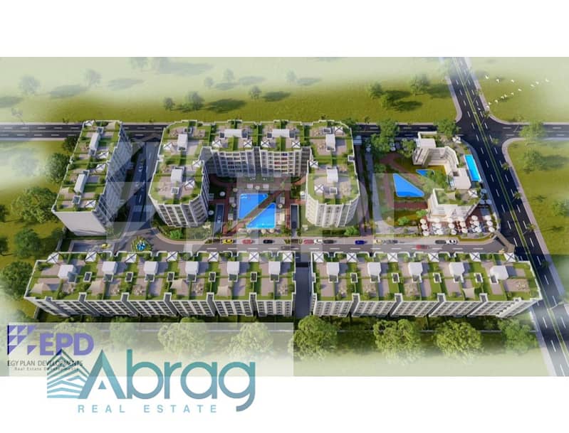 For sale, 106 sqm apartment, finished, in Rovan City, Sheikh Zayed, near Hyper, installments for 8 years 6