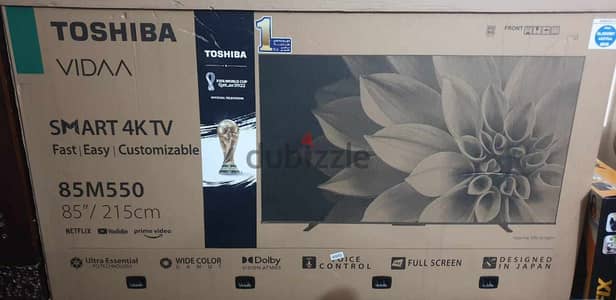 شاشة توشيبا 4K سمارت 85 بوصة VIDAA Ultra Slim 85M550