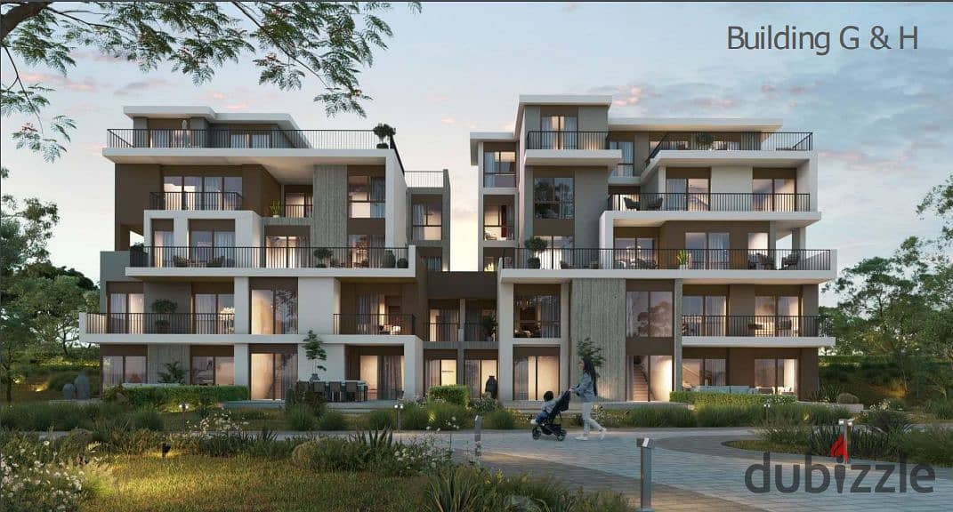 Duplex 228 m with a private garden of 100 m, super deluxe finishing with air conditioners, Solana East, first phase, 5% down payment, 8 year 6