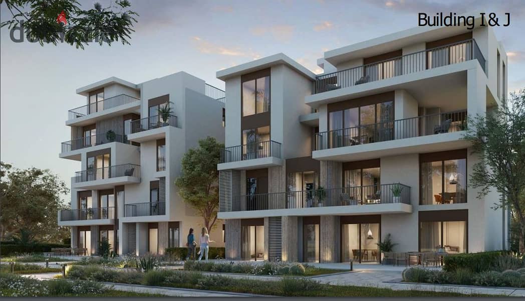 Duplex 228 m with a private garden of 100 m, super deluxe finishing with air conditioners, Solana East, first phase, 5% down payment, 8 year 9