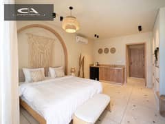 Two-bedroom chalet for sale in Sea Shore, Ras El Hekma, fully finished With only 5% down payment Real estate developer Hyde Park | 23% cash discount