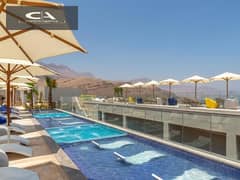 Chalet for sale, ground floor with garden, 70 meters in Ain Sokhna, Monte Galala, with a 5% down payment and fully finished | Prime Location