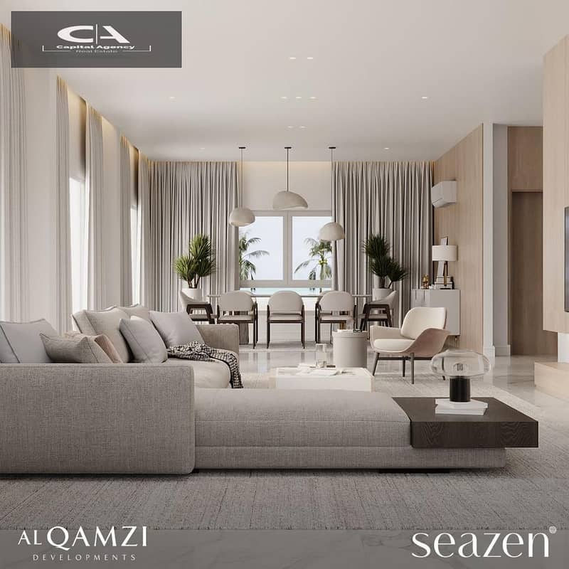 Own a chalet with a 24% discount on cash, fully finished, with kitchen and air conditioners_in the North Coast_Al Qamzi | Seazen 2