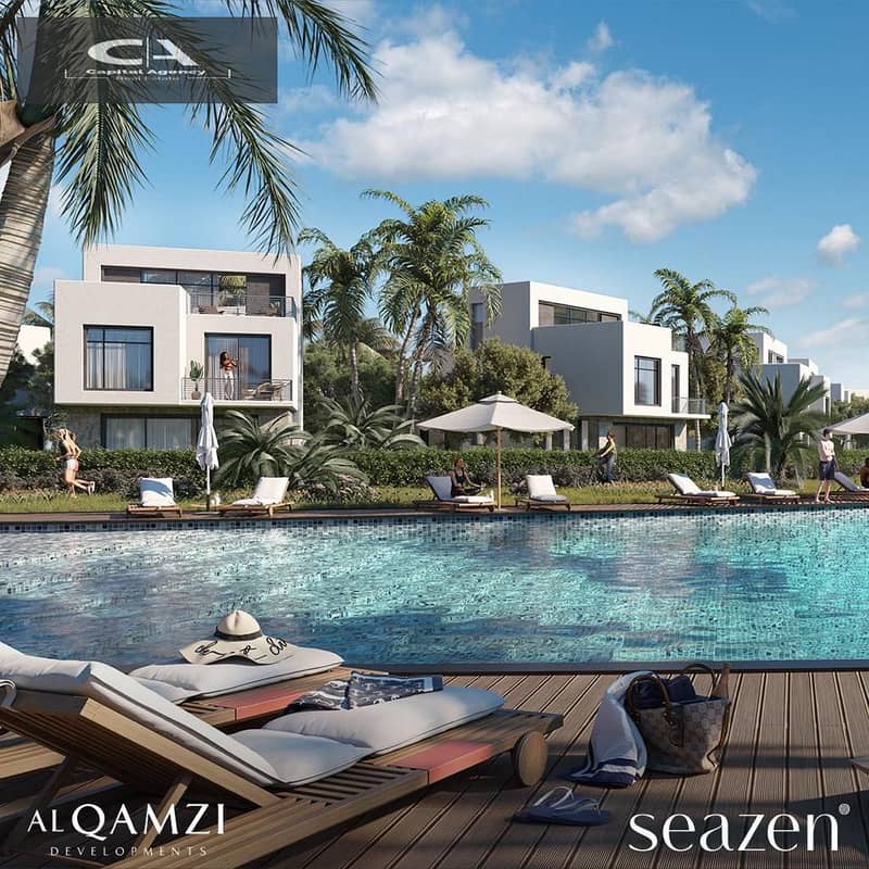 Own a chalet with a 24% discount on cash, fully finished, with kitchen and air conditioners_in the North Coast_Al Qamzi | Seazen 4