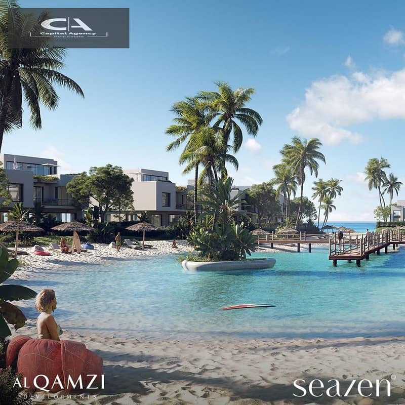 Own a twin house with a garden of 212 meters with a 24% discount on cash fully finished with a 10% down payment in the North Coast - Al Qamzi | Seaz 2