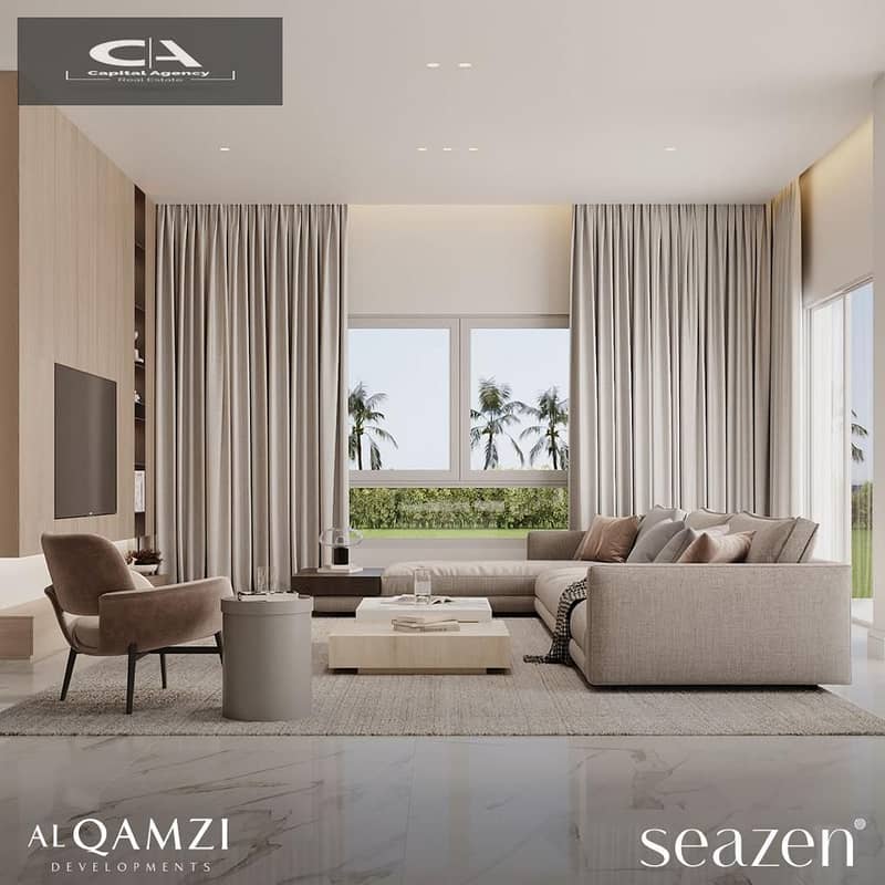 Own a twin house with a garden of 212 meters with a 24% discount on cash fully finished with a 10% down payment in the North Coast - Al Qamzi | Seaz 5