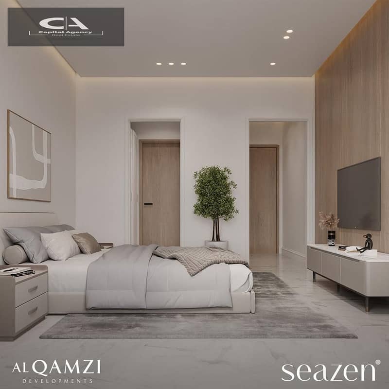 With a 10% down payment own a chalet with a view directly on the lagoon - fully finished with kitchen and air conditioners-Al-Qamzi real estate 5