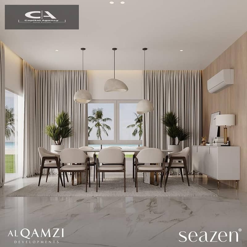 With a 10% down payment own a chalet with a view directly on the lagoon - fully finished with kitchen and air conditioners-Al-Qamzi real estate 7