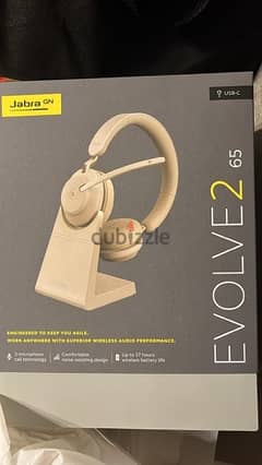 Jabra Evolve2 65 MS Wireless Headphones with Link380c (Gold)