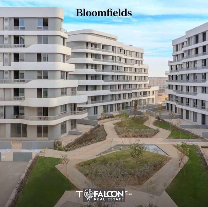 شقة أرضي بجاردن تشطيب كامل في التجمع الخامس في كمبوند بلوم فليدز Bloomfields 10