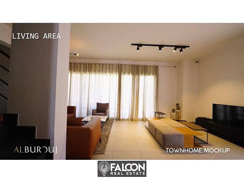 Apartment 70m for sale, fully finished, next to the International Medical Center in Shorouk City, Al Burouj Compound 8