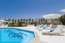 Finished pool view chalet for sale with roof 115m in Naia Bay North Coast with installments  نايا باي الساحل الشمالي 0