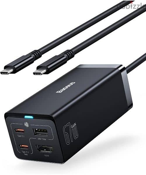 Baseus USB-C Charger for Steam Deck, 67W GaN5 USB-C Charging Station 0