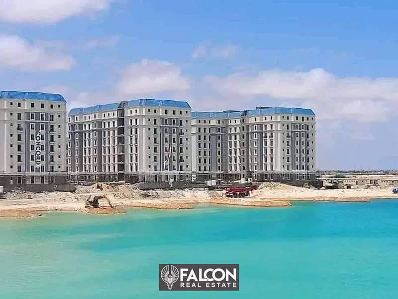 Ready to move a finished apartment view of Lagoon and towers in the Latin Quarter New Alamein 11