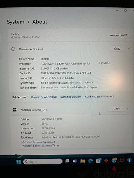 HP Victus 16-r0073cl Gaming Laptop- AMD Ryzen 7, 32 GB,1Tssd 6